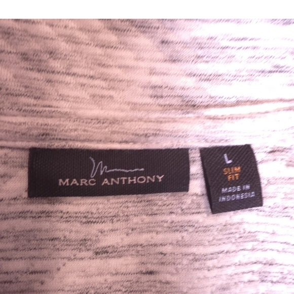 Marc Anthony Heathered Gray Quarter Zip Sweatshirt Men's Size Lg Slim - Picture 4 of 4